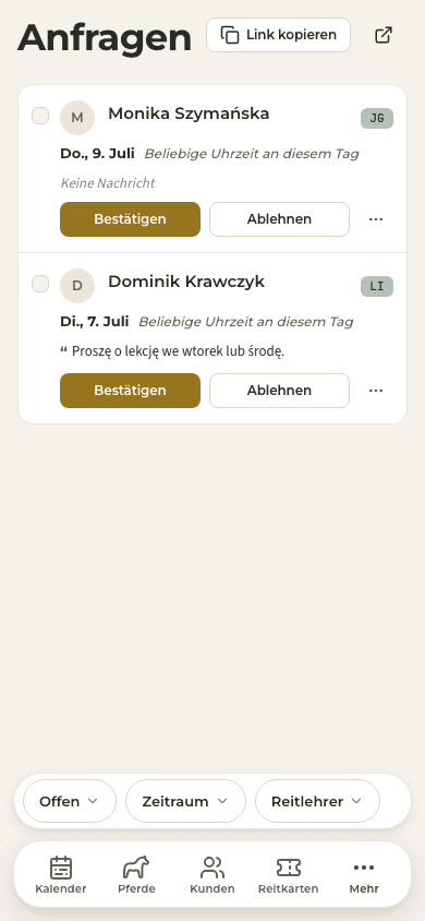 Vorschau · Anfragen