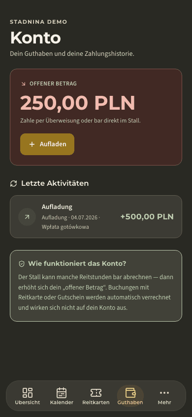 Vorschau · Guthaben