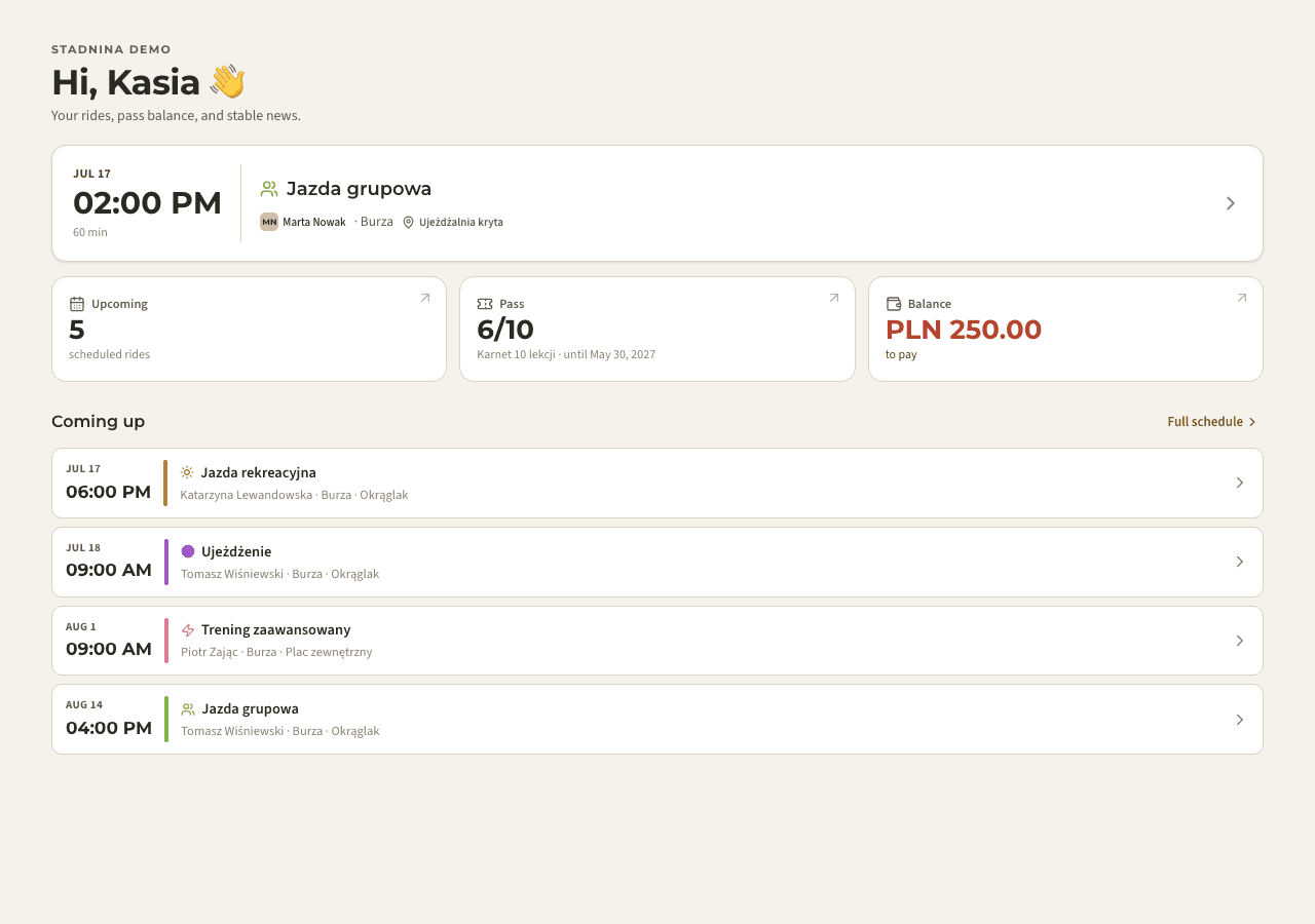 app — my rides & balance
