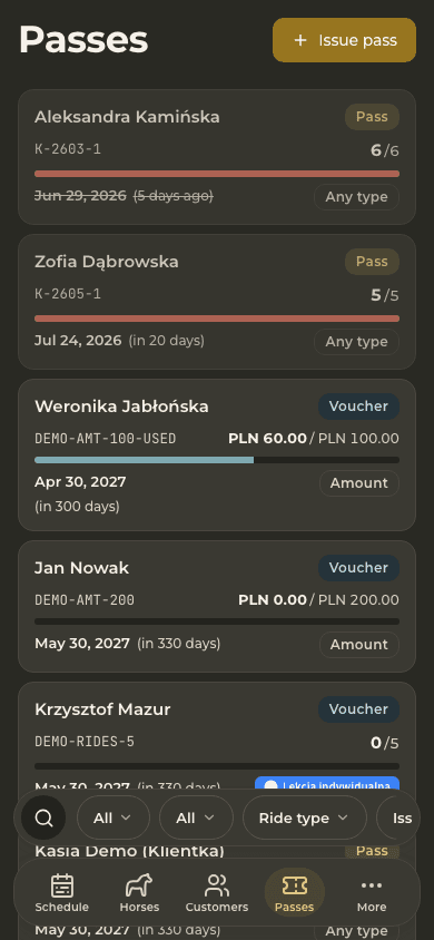 preview · Passes