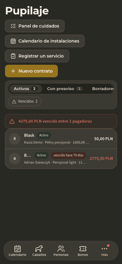 vista previa · Pupilaje