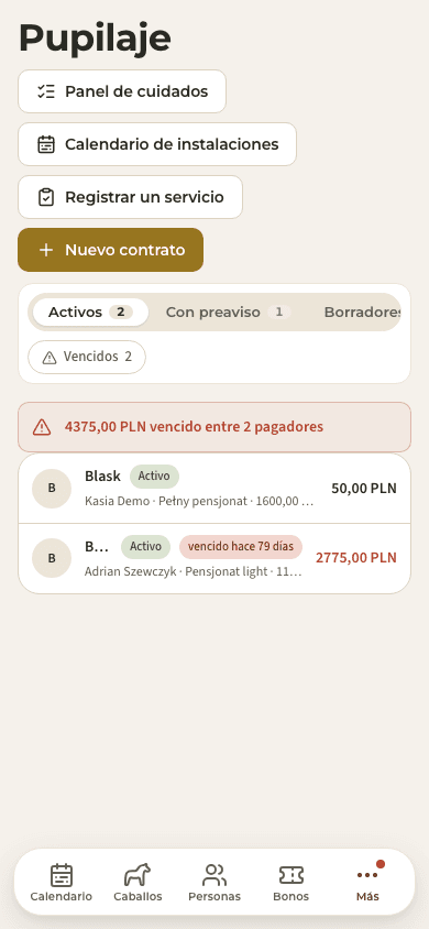 vista previa · Pupilaje