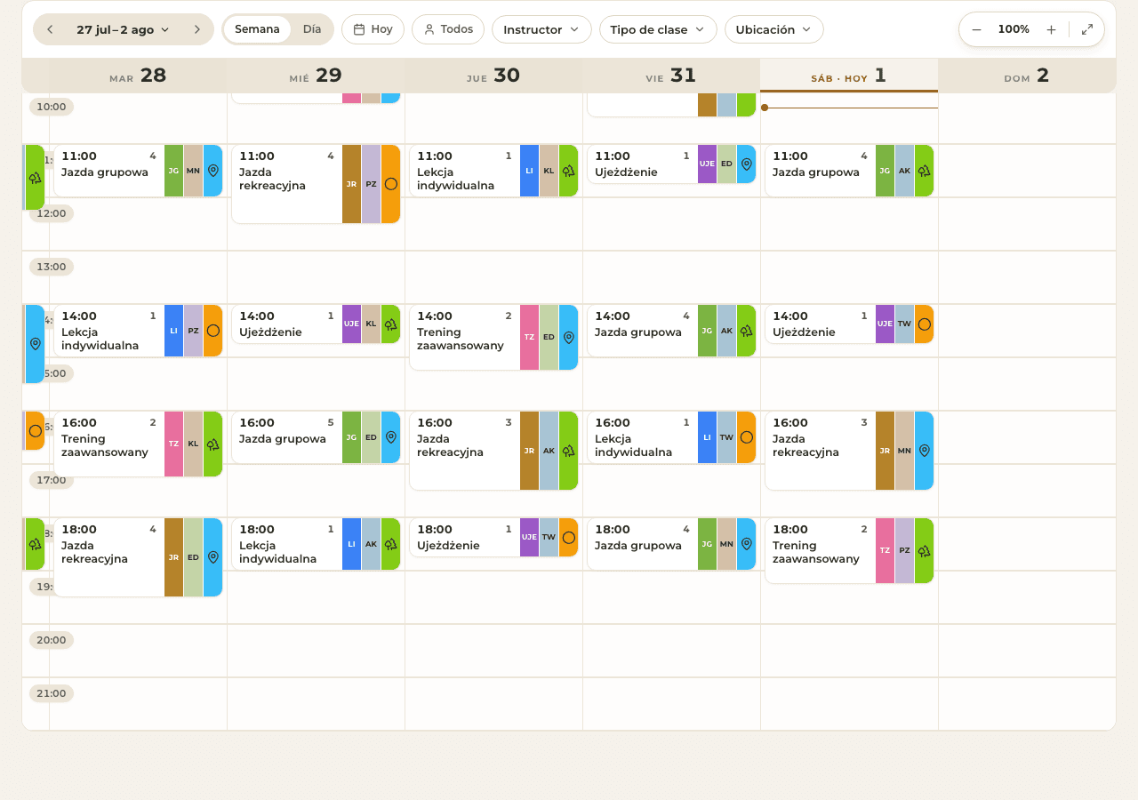 captura de pantalla: el calendario de hoy