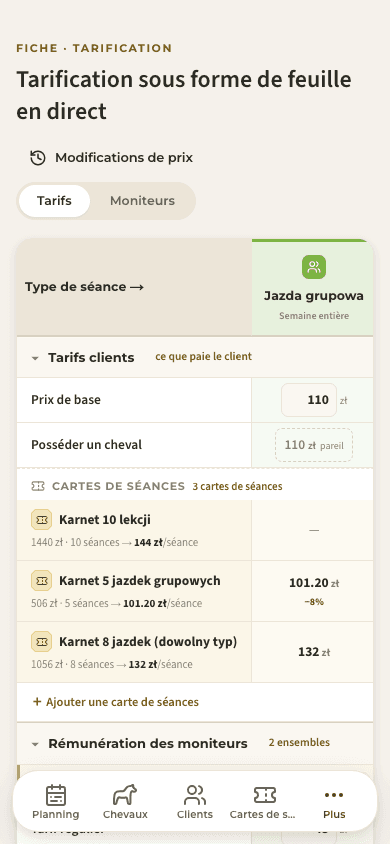 aperçu · Tarifs