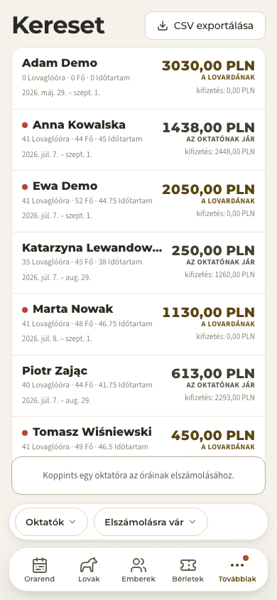 előnézet · Kereset