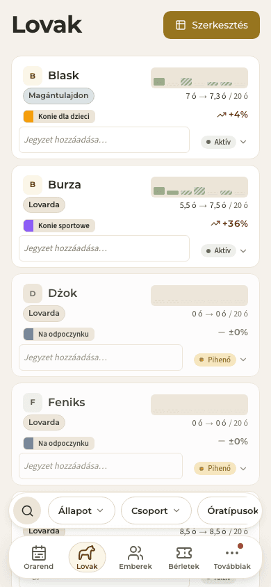 előnézet · Lovak