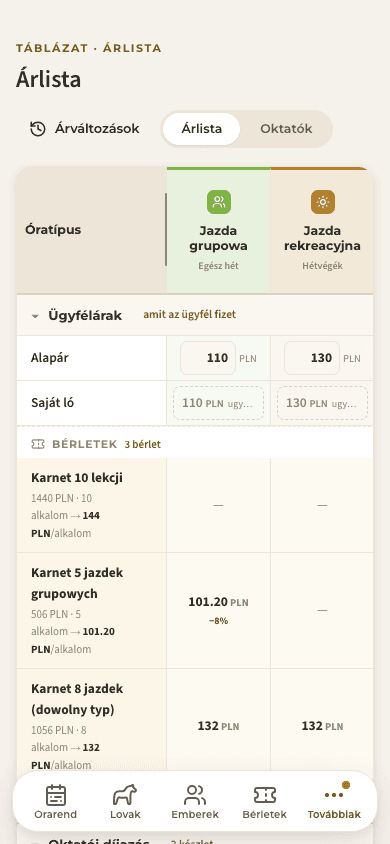 előnézet · Árazás