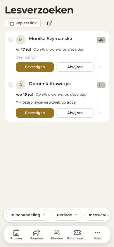 voorbeeld · Verzoeken