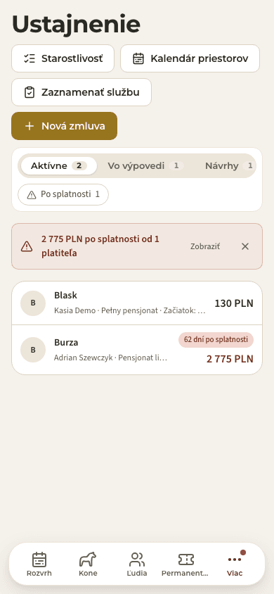 náhľad · Ustajnenie