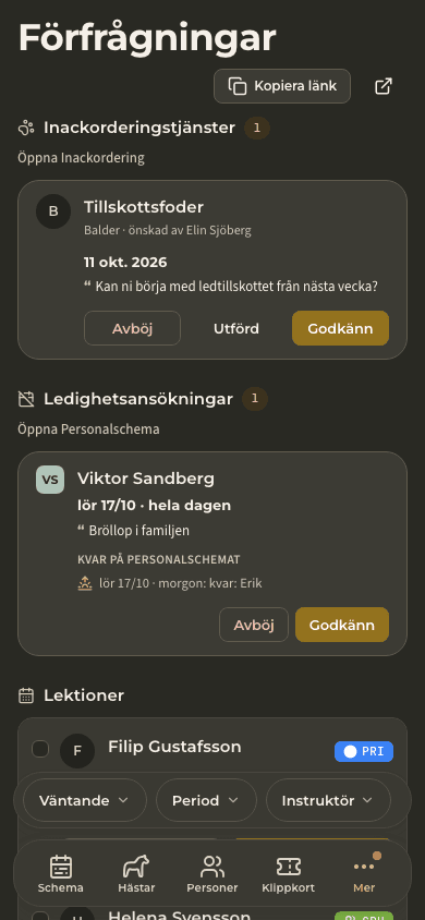 förhandsvisning · Förfrågningar
