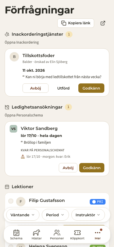 förhandsvisning · Förfrågningar