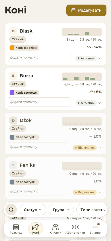 попередній перегляд · Коні