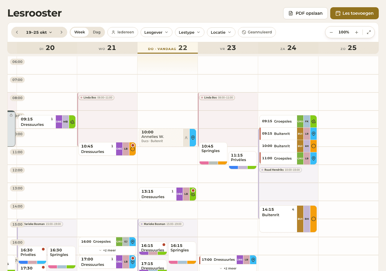app — dagweergave lesgever